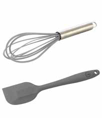 Espátula y batidor de silicona Gris